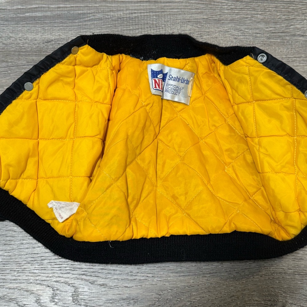 Vintage Steelers Stahl-Urban NFL satin bomber jacket Coat 2T baby toddler - Picture 6 of 9